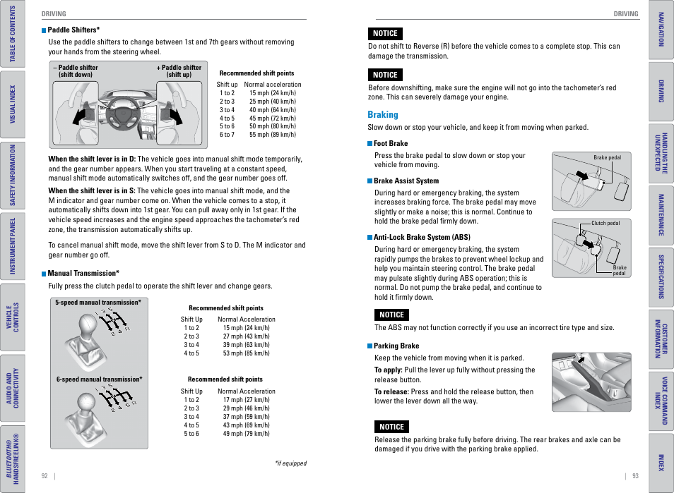 Braking | HONDA 2015 Civic (HF) - Owner's Guide (Revised 12/12/2014) User Manual | Page 50 / 79