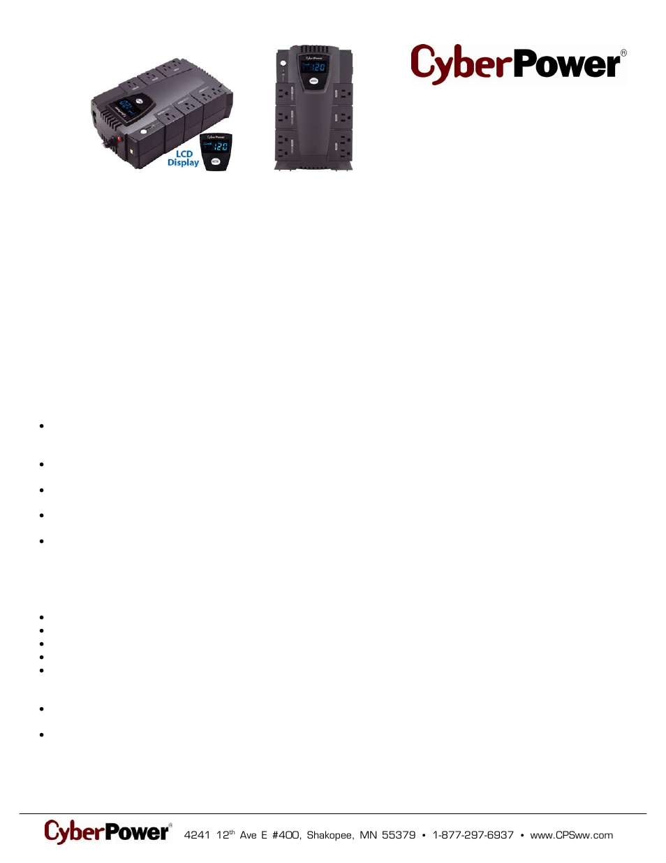 CyberPower Systems 649532018253 User Manual | 2 pages