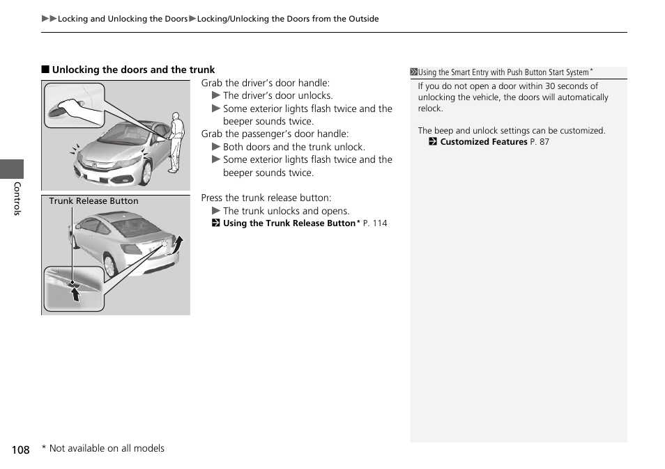 HONDA 2015 Civic Si Coupe - Owner's Manual User Manual | Page 109 / 441