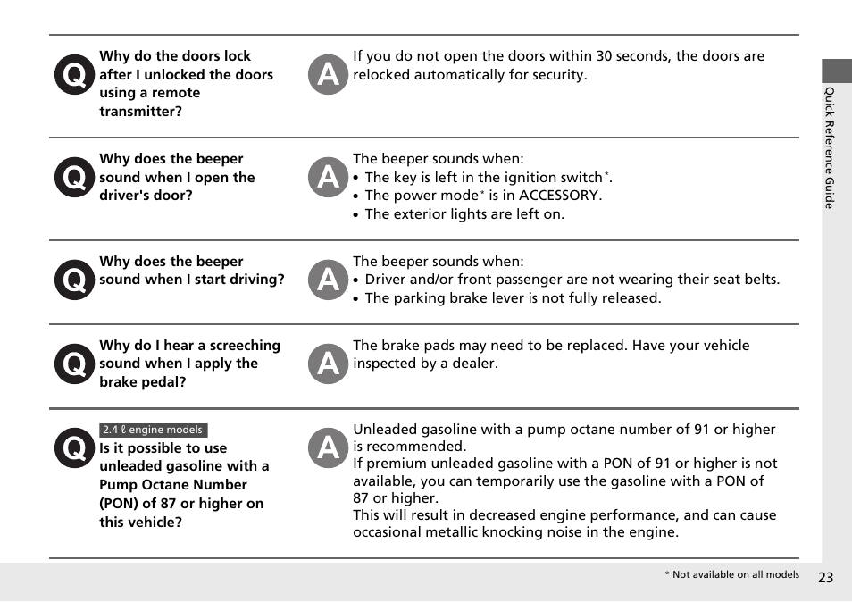 HONDA 2015 Civic Si Coupe - Owner's Manual User Manual | Page 24 / 441