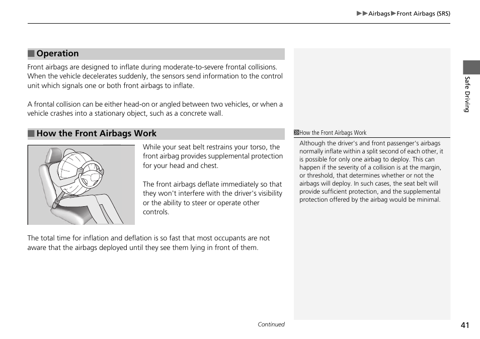 HONDA 2015 Civic Si Coupe - Owner's Manual User Manual | Page 42 / 441