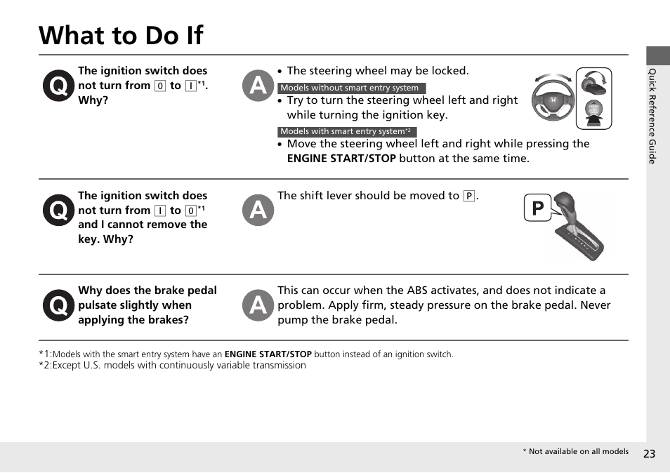 What to do if | HONDA 2015 Civic Si Sedan - Owner's Manual User Manual | Page 24 / 469