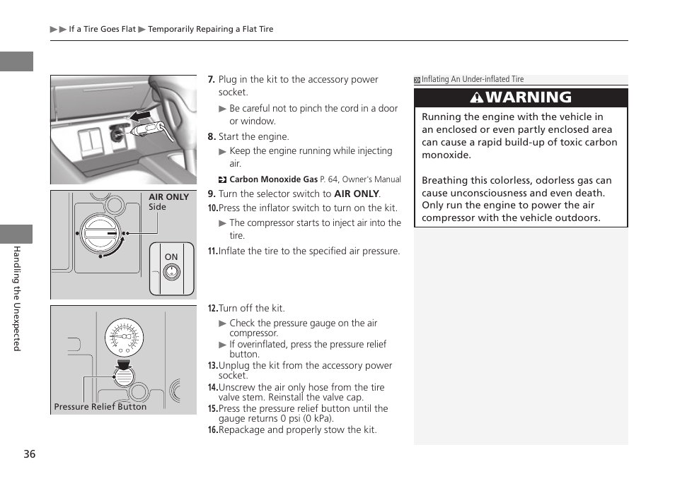 Warning | HONDA 2015 Civic Si Sedan - Owner's Manual (CNG) User Manual | Page 37 / 46