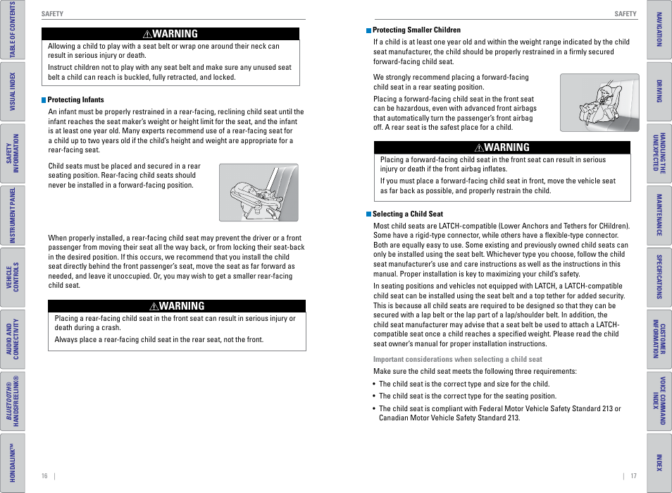 Warning | HONDA 2015 CR-V - Owner's Guide (Revised 01/07/2014) User Manual | Page 12 / 81