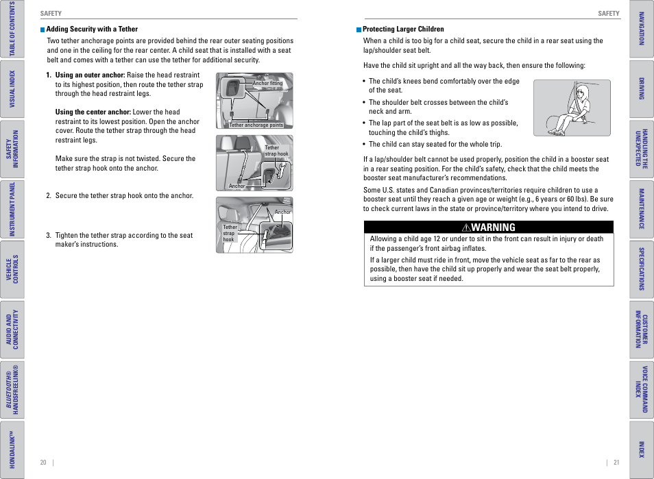 Warning | HONDA 2015 CR-V - Owner's Guide (Revised 01/07/2014) User Manual | Page 14 / 81