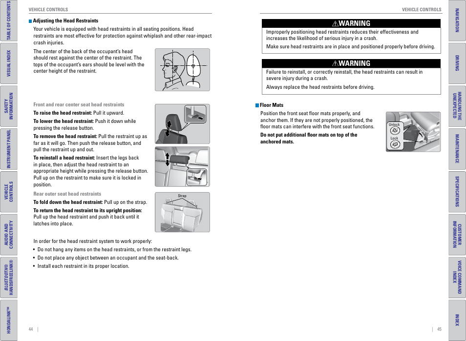 Warning | HONDA 2015 CR-V - Owner's Guide (Revised 01/07/2014) User Manual | Page 26 / 81