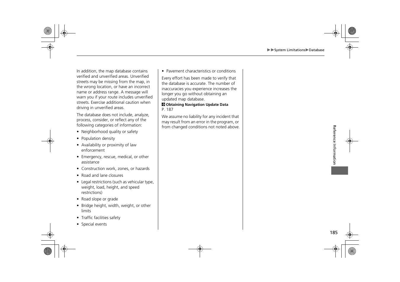 HONDA 2015 CR-Z - Navigation Manual User Manual | Page 186 / 208