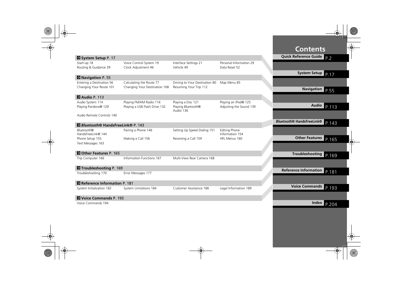 HONDA 2015 CR-Z - Navigation Manual User Manual | Page 2 / 208