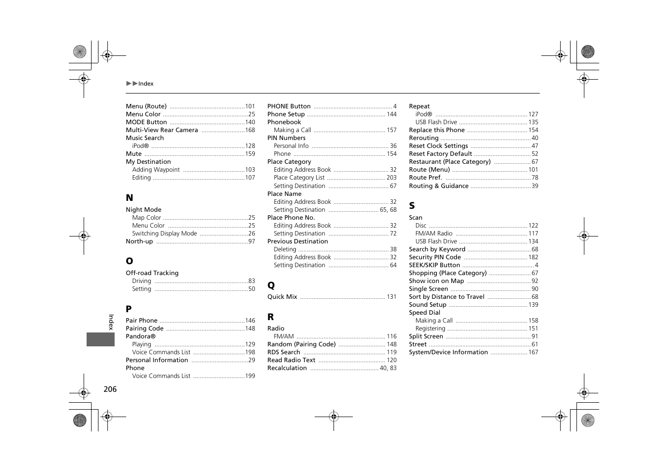 HONDA 2015 CR-Z - Navigation Manual User Manual | Page 207 / 208