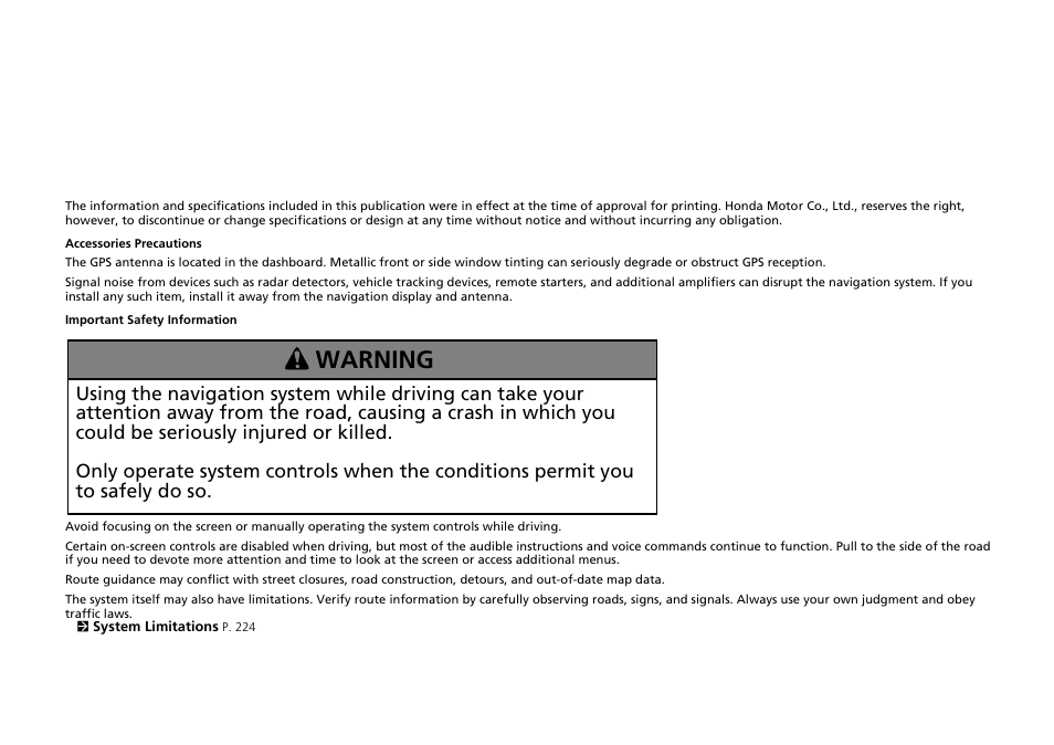 HONDA 2015 Fit - Navigation Manual User Manual | 253 pages