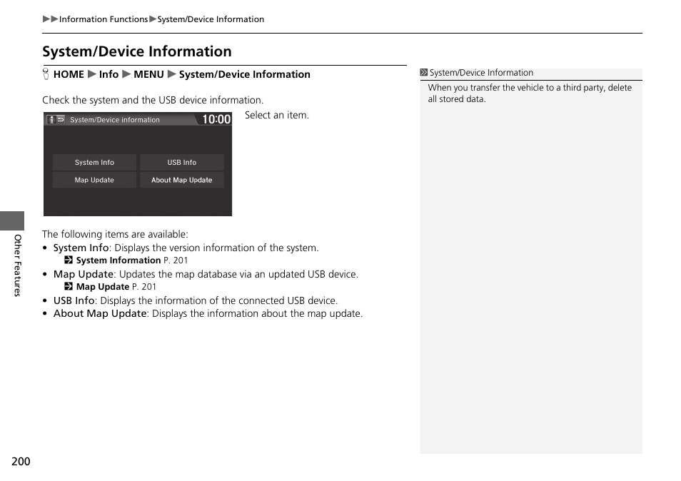 System/device information | HONDA 2015 Fit - Navigation Manual User Manual | Page 201 / 253