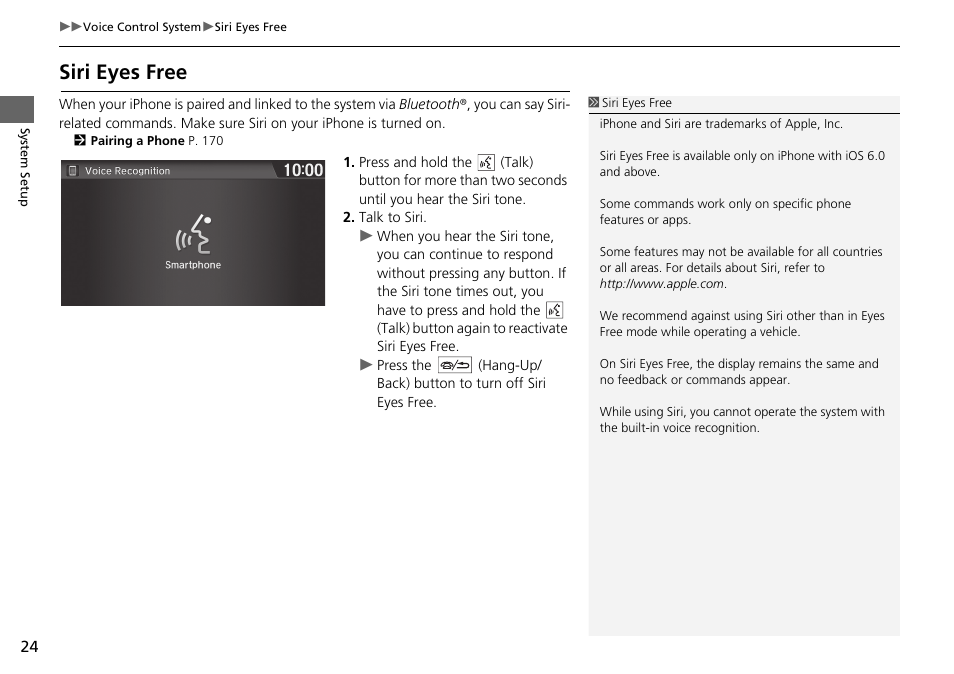 Siri eyes free | HONDA 2015 Fit - Navigation Manual User Manual | Page 25 / 253