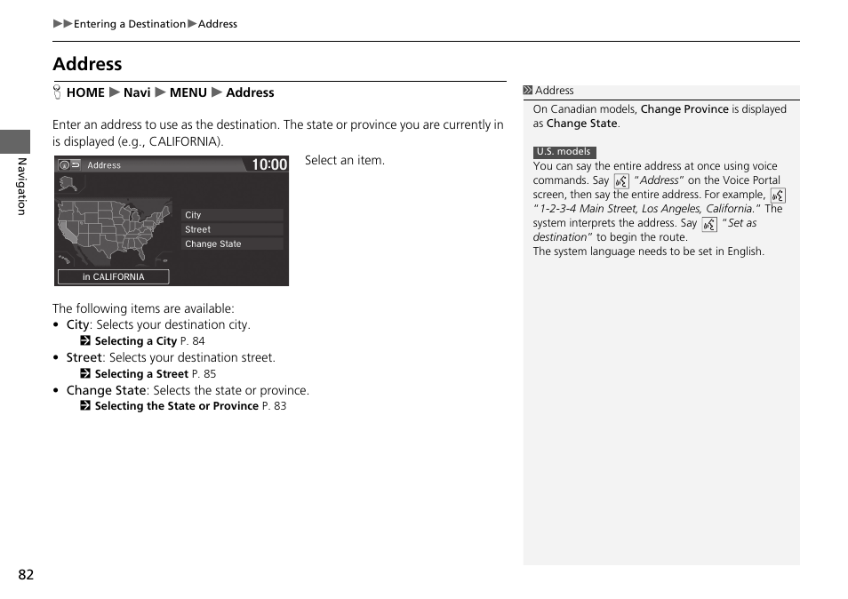 Address | HONDA 2015 Fit - Navigation Manual User Manual | Page 83 / 253