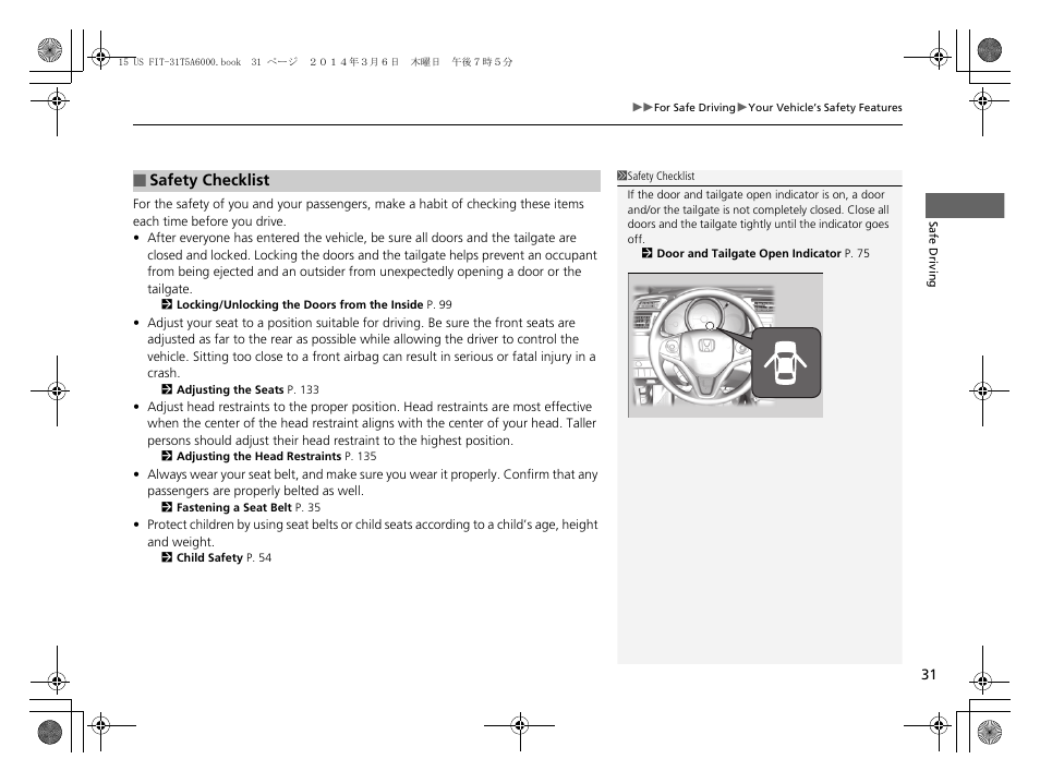 HONDA 2015 Fit - Owner's Manual User Manual | Page 32 / 453