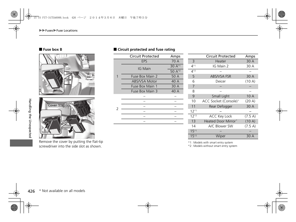 HONDA 2015 Fit - Owner's Manual User Manual | Page 427 / 453