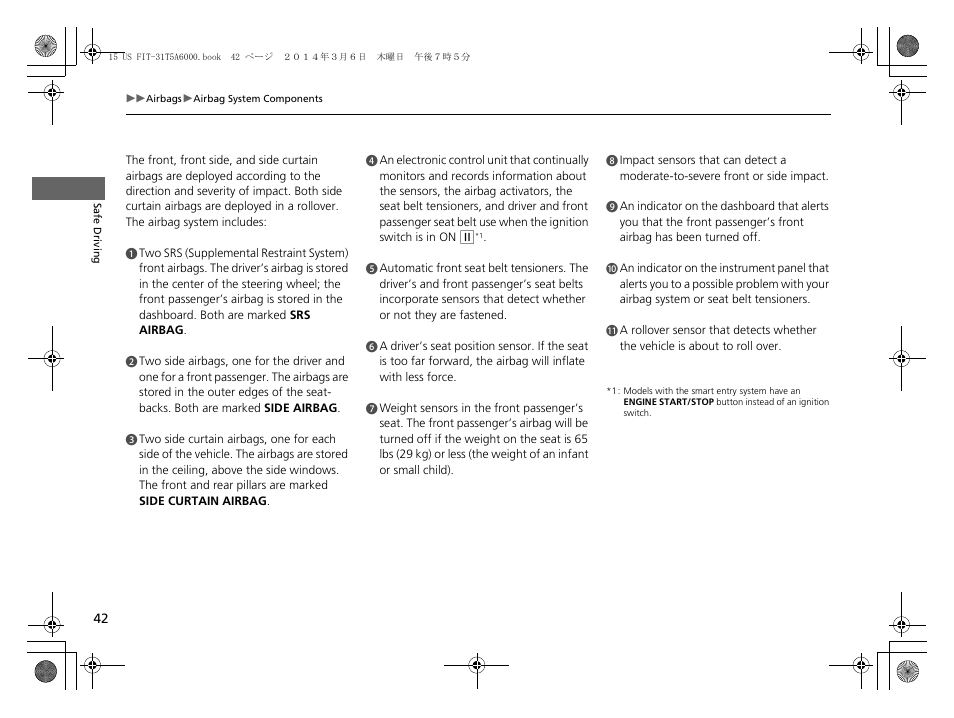 HONDA 2015 Fit - Owner's Manual User Manual | Page 43 / 453