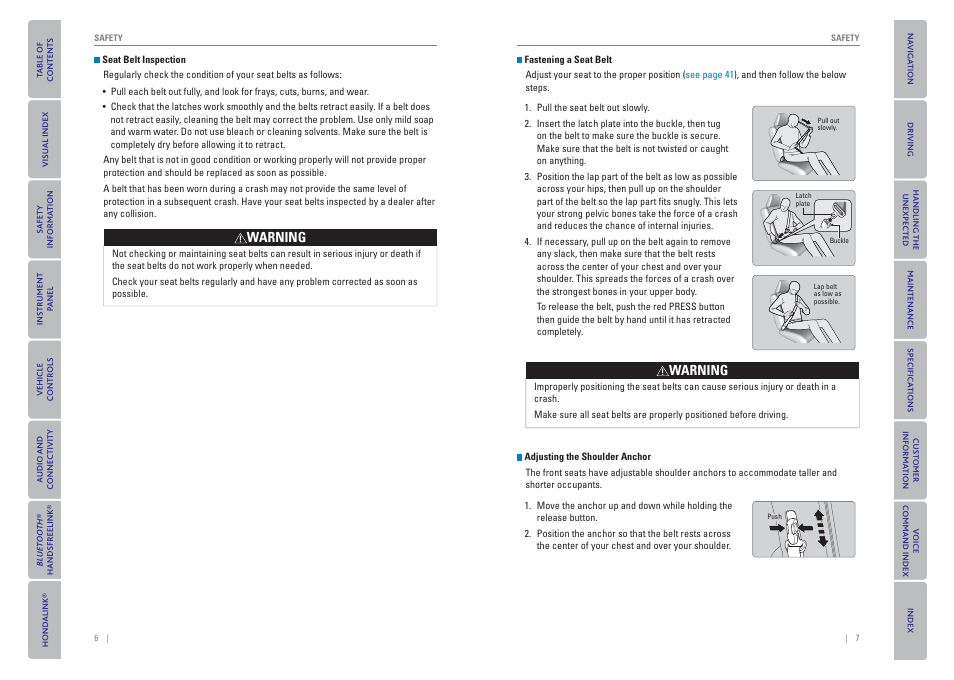 HONDA 2015 Odyssey - Owner's Guide (Revised 09/24/2014) User Manual | Page 7 / 80