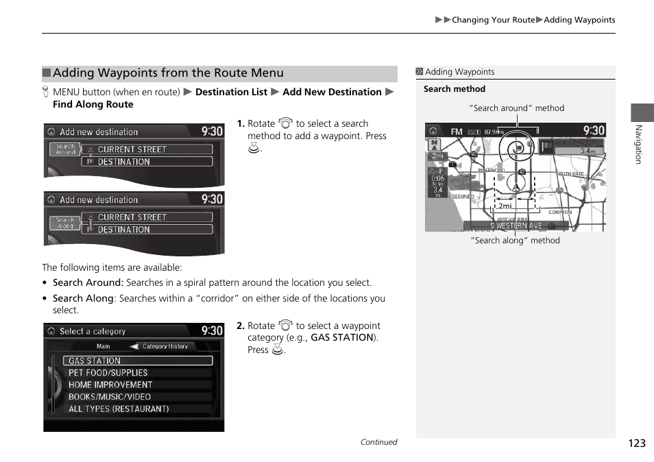 HONDA 2015 Odyssey - Navigation Manual User Manual | Page 124 / 325