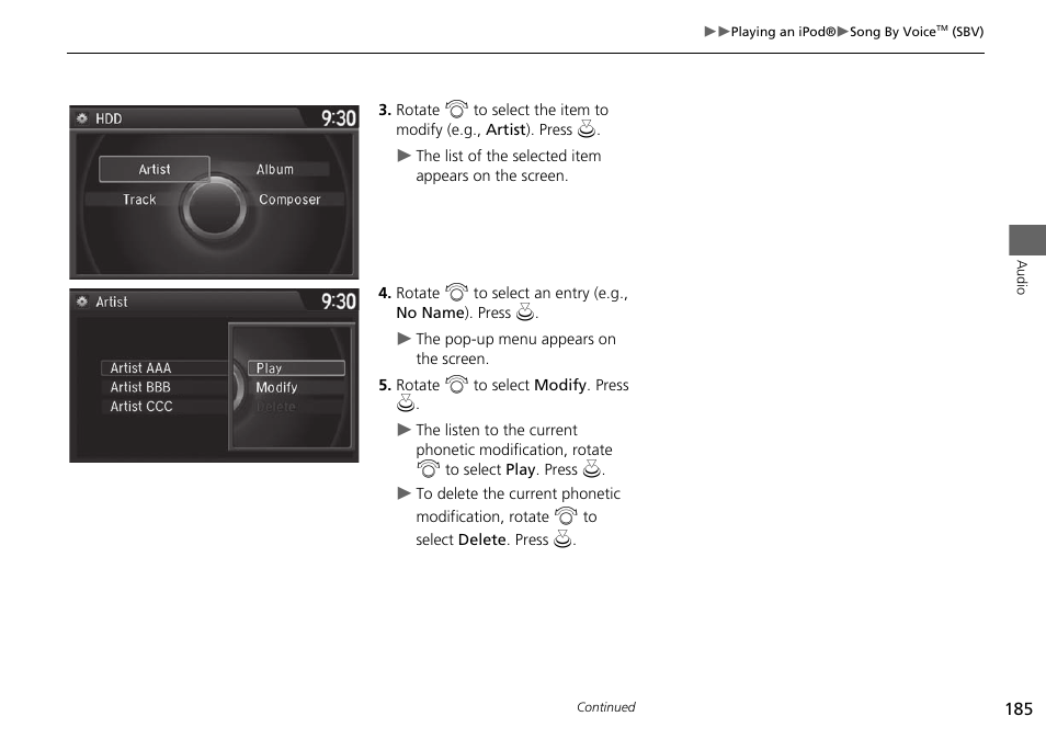HONDA 2015 Odyssey - Navigation Manual User Manual | Page 186 / 325