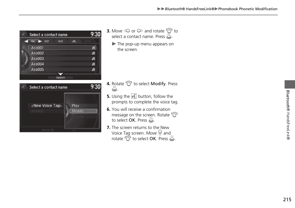 HONDA 2015 Odyssey - Navigation Manual User Manual | Page 216 / 325