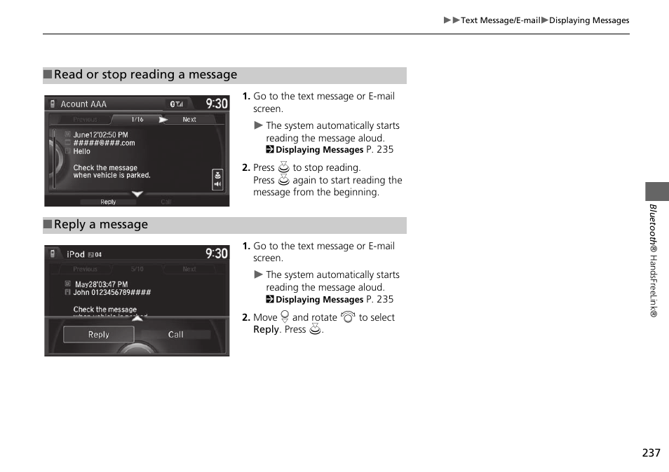 HONDA 2015 Odyssey - Navigation Manual User Manual | Page 238 / 325