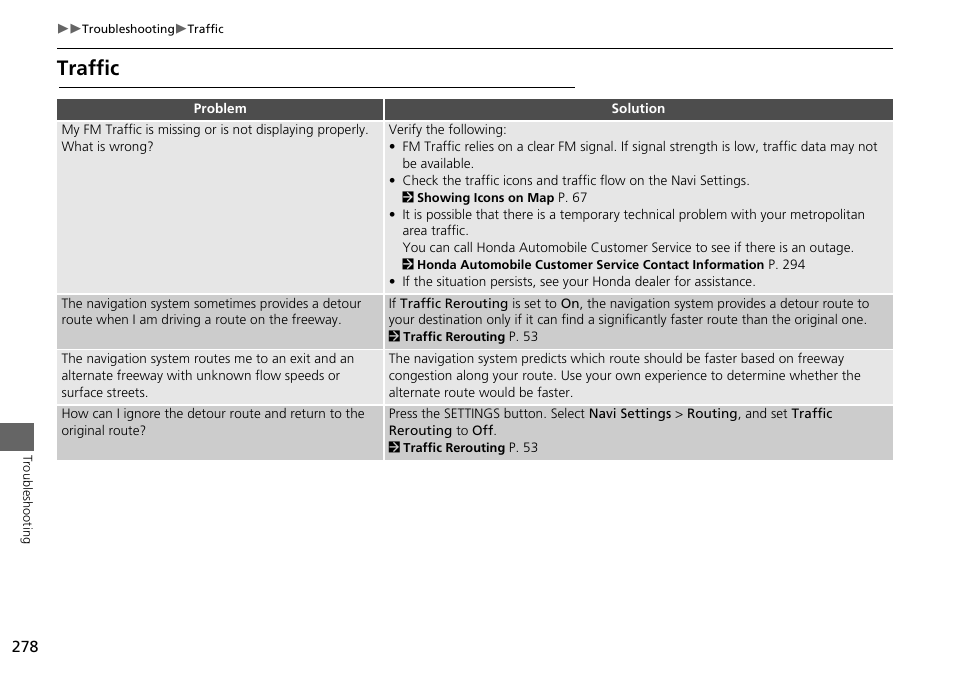 Traffic | HONDA 2015 Odyssey - Navigation Manual User Manual | Page 279 / 325