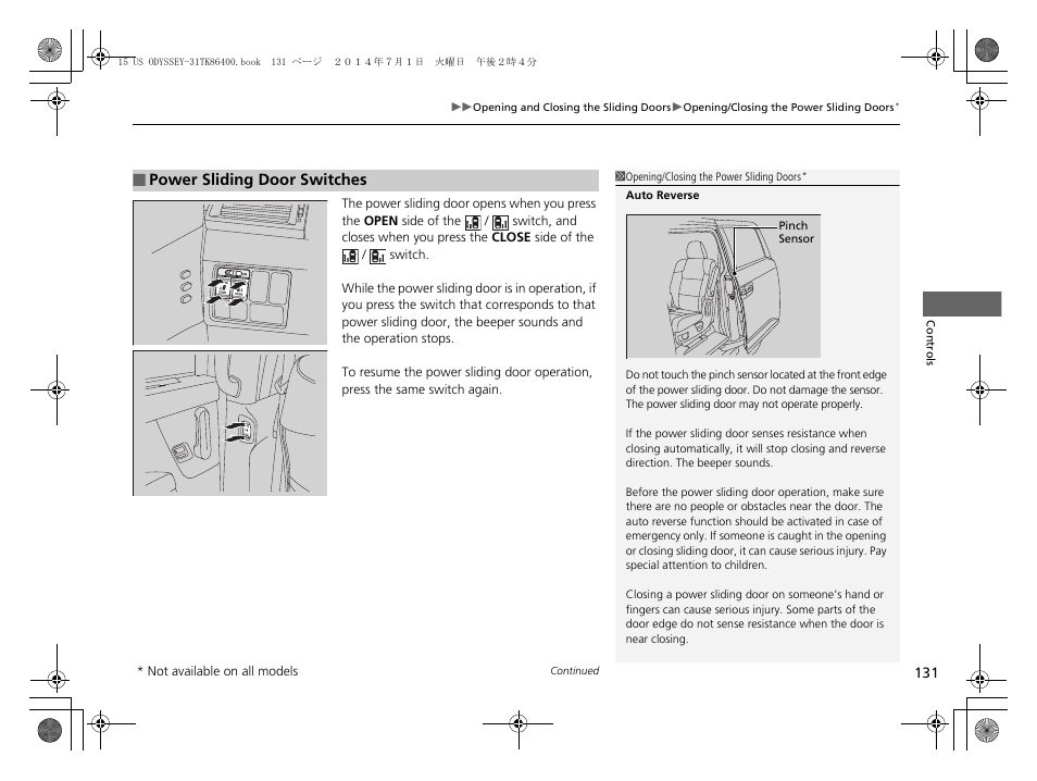 HONDA 2015 Odyssey - Owner's Manual User Manual | Page 132 / 565