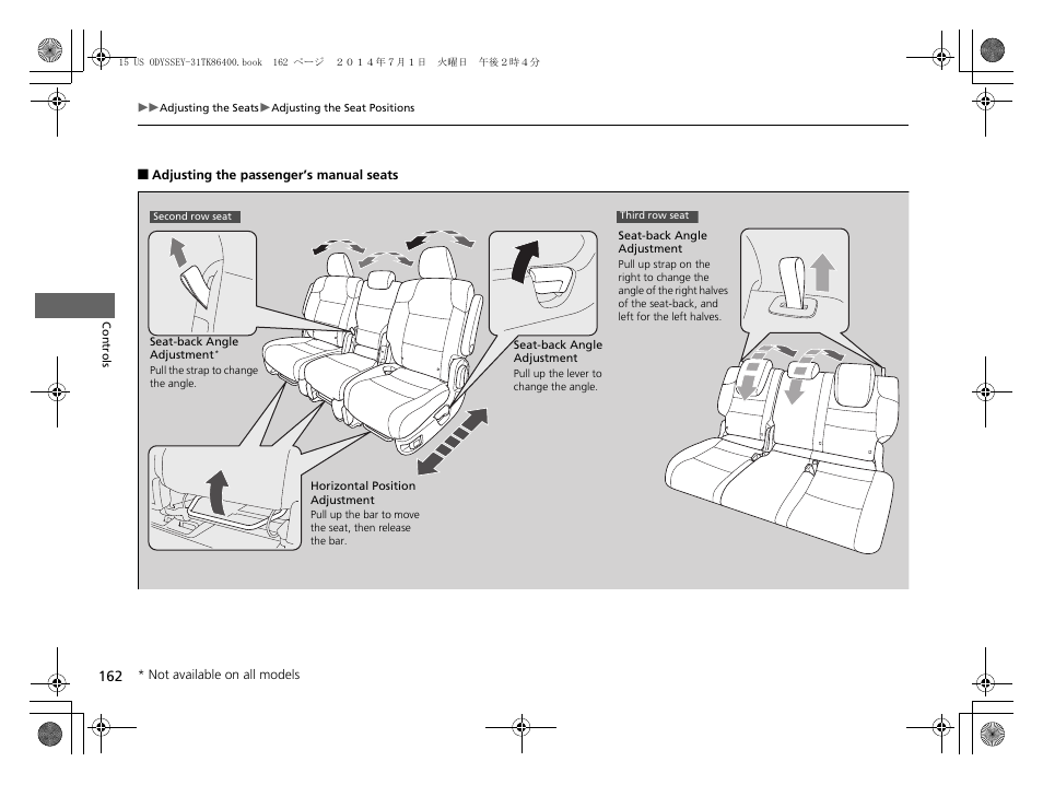 P162, 1, P162, 169, P162, 172 | HONDA 2015 Odyssey - Owner's Manual User Manual | Page 163 / 565