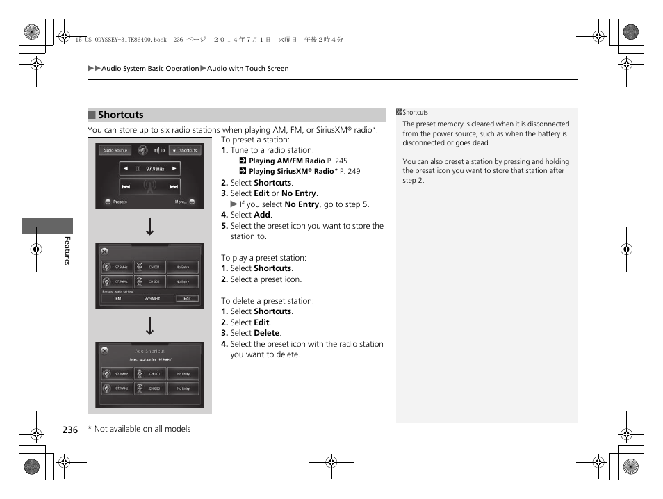 HONDA 2015 Odyssey - Owner's Manual User Manual | Page 237 / 565