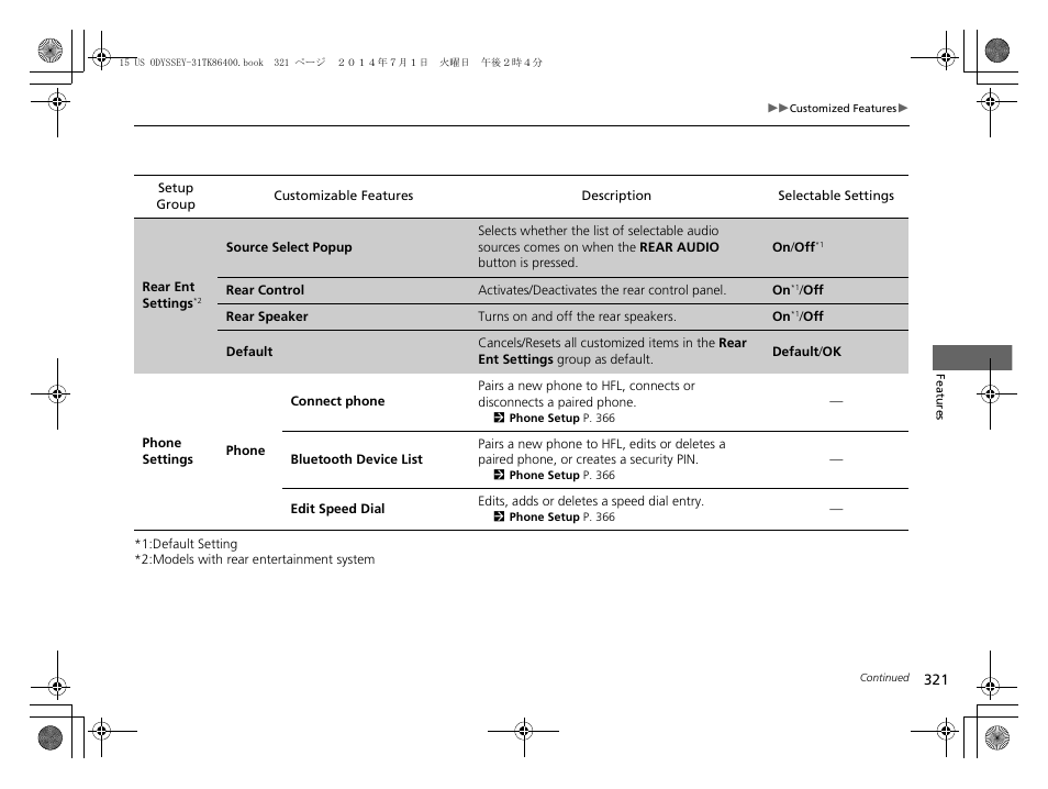 HONDA 2015 Odyssey - Owner's Manual User Manual | Page 322 / 565