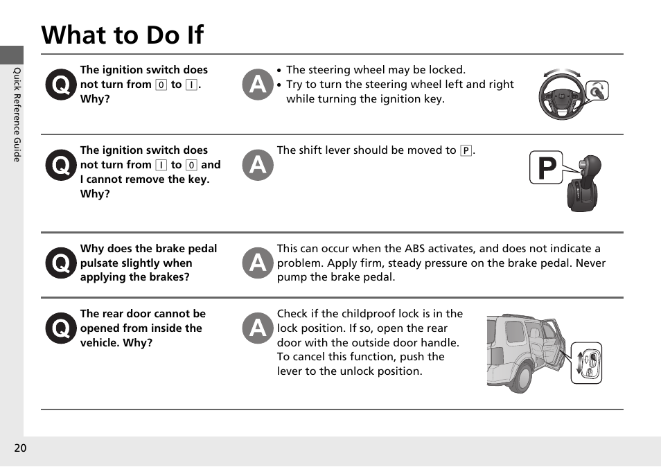 What to do if | HONDA 2015 Pilot - Owner's Manual User Manual | Page 21 / 488