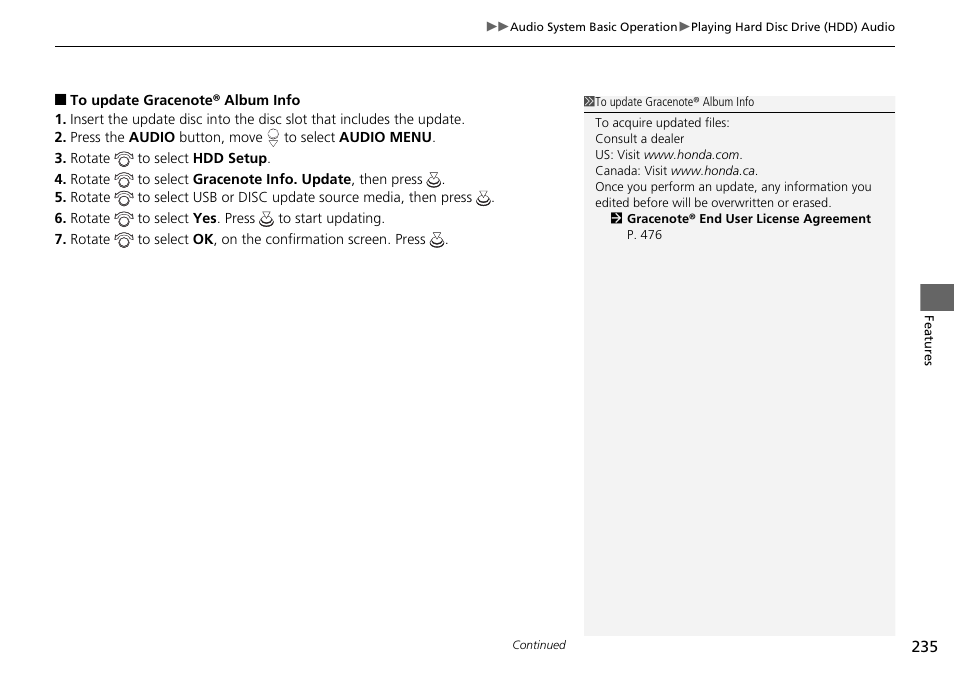 HONDA 2015 Pilot - Owner's Manual User Manual | Page 236 / 488