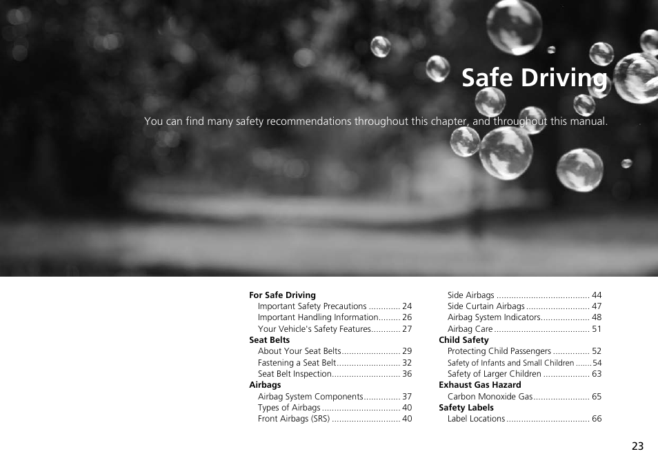 Safe driving | HONDA 2015 Pilot - Owner's Manual User Manual | Page 24 / 488