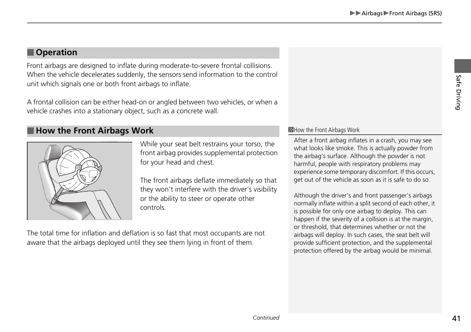 HONDA 2015 Pilot - Owner's Manual User Manual | Page 42 / 488