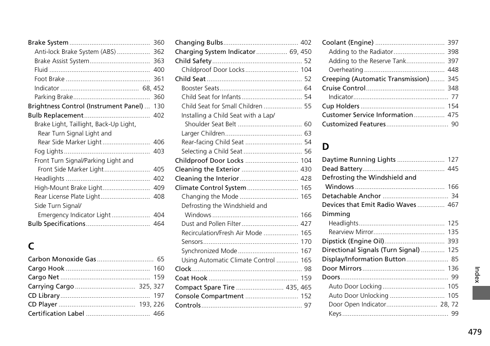 HONDA 2015 Pilot - Owner's Manual User Manual | Page 480 / 488