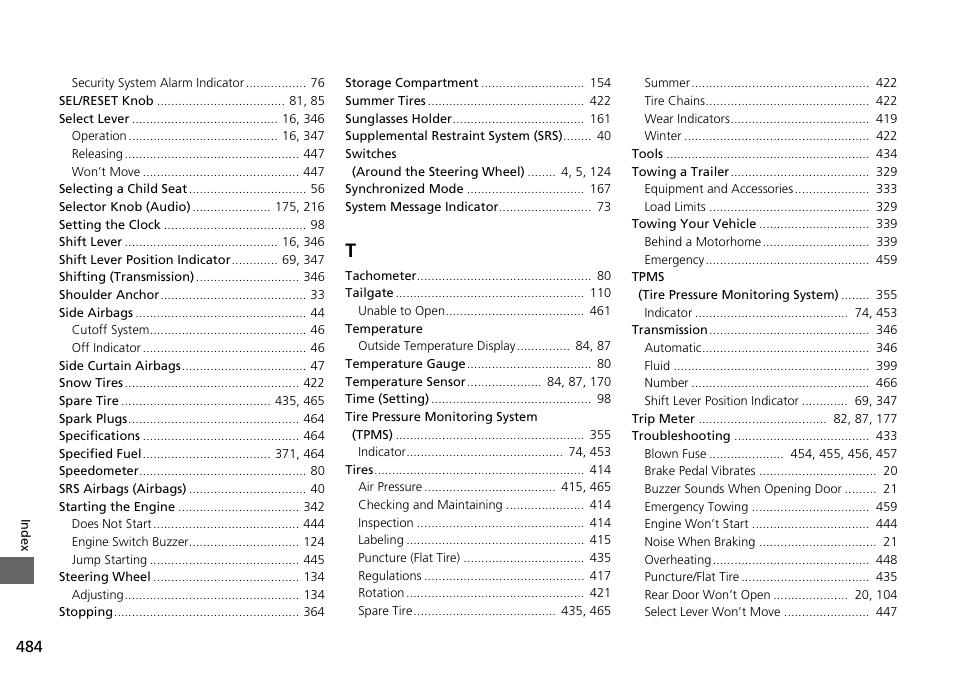 HONDA 2015 Pilot - Owner's Manual User Manual | Page 485 / 488