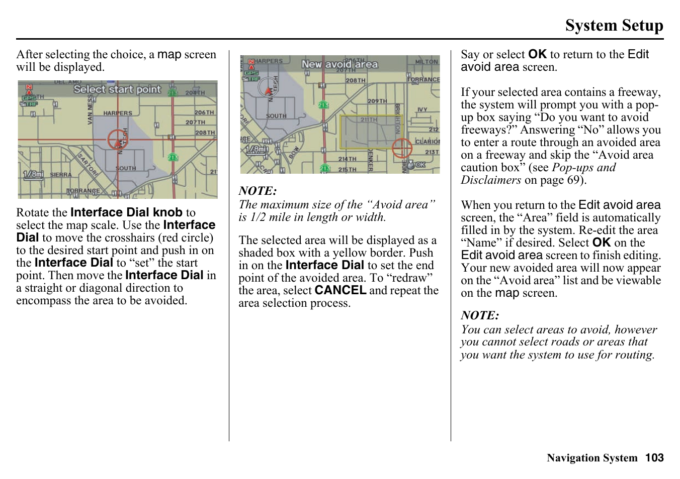 System setup | HONDA 2015 Pilot - Navigation Manual User Manual | Page 103 / 175