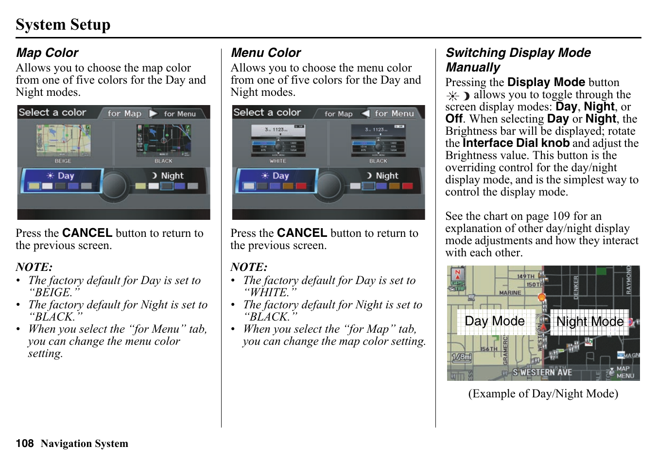 System setup | HONDA 2015 Pilot - Navigation Manual User Manual | Page 108 / 175