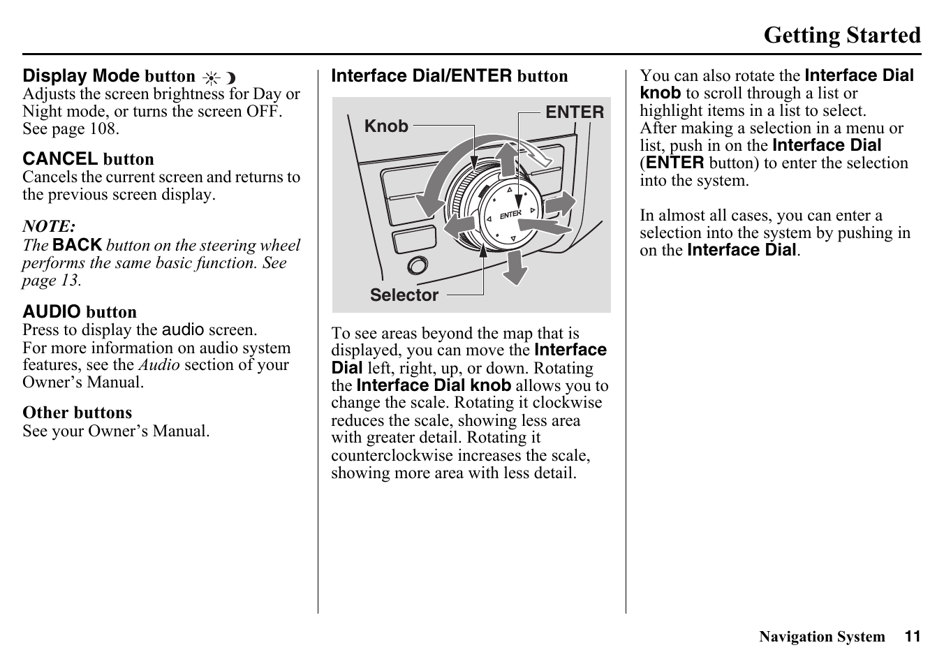 Getting started | HONDA 2015 Pilot - Navigation Manual User Manual | Page 11 / 175