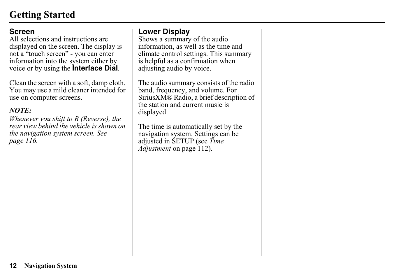 Getting started | HONDA 2015 Pilot - Navigation Manual User Manual | Page 12 / 175