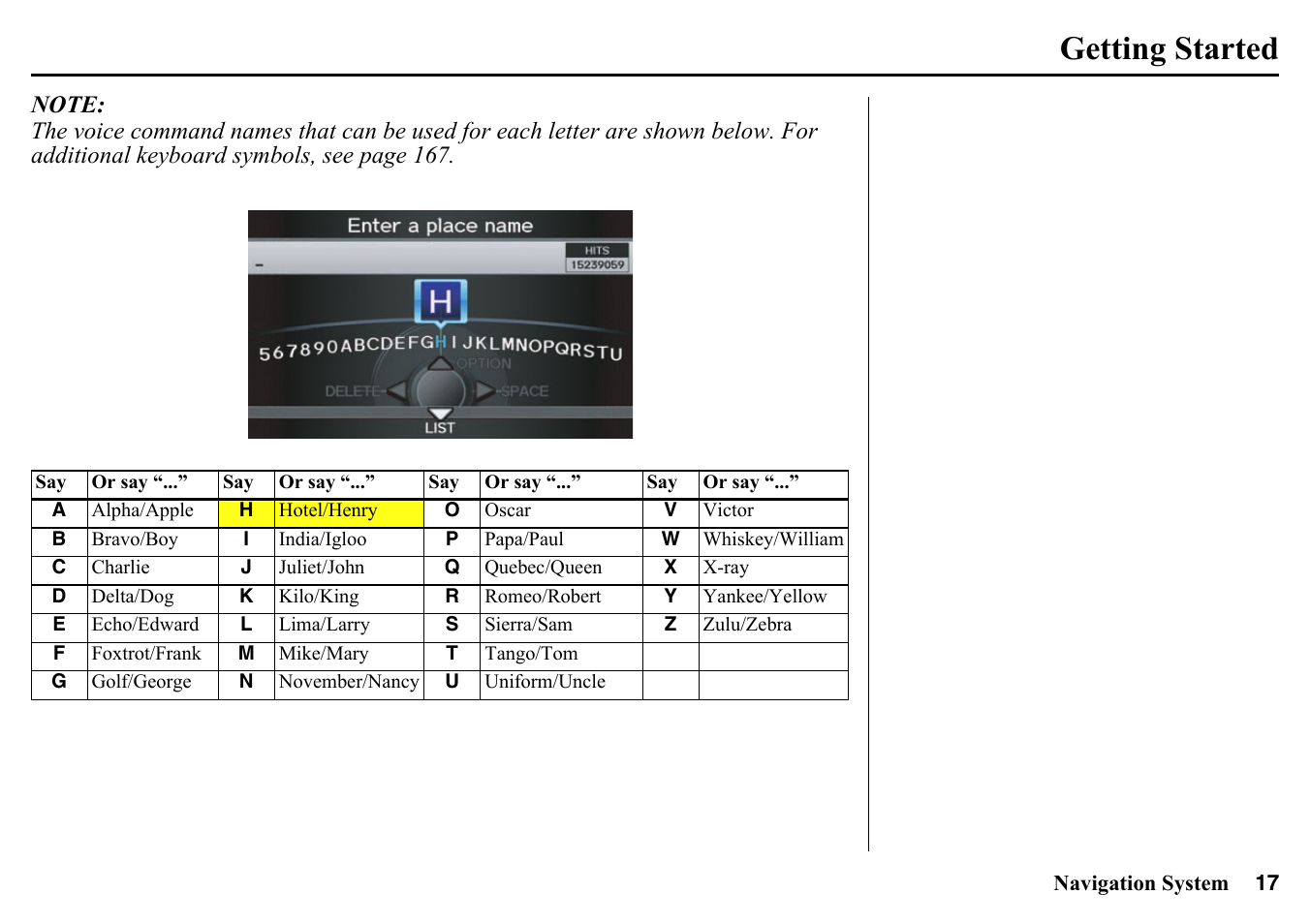 Getting started | HONDA 2015 Pilot - Navigation Manual User Manual | Page 17 / 175