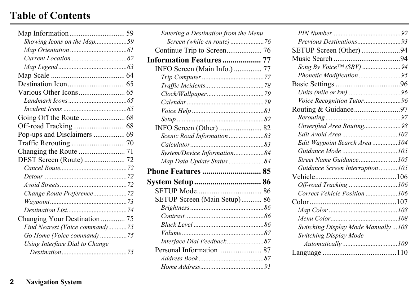 HONDA 2015 Pilot - Navigation Manual User Manual | Page 2 / 175