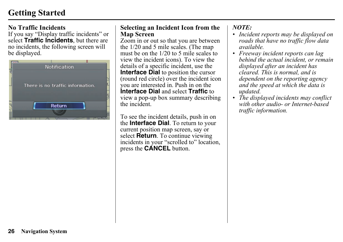 Getting started | HONDA 2015 Pilot - Navigation Manual User Manual | Page 26 / 175