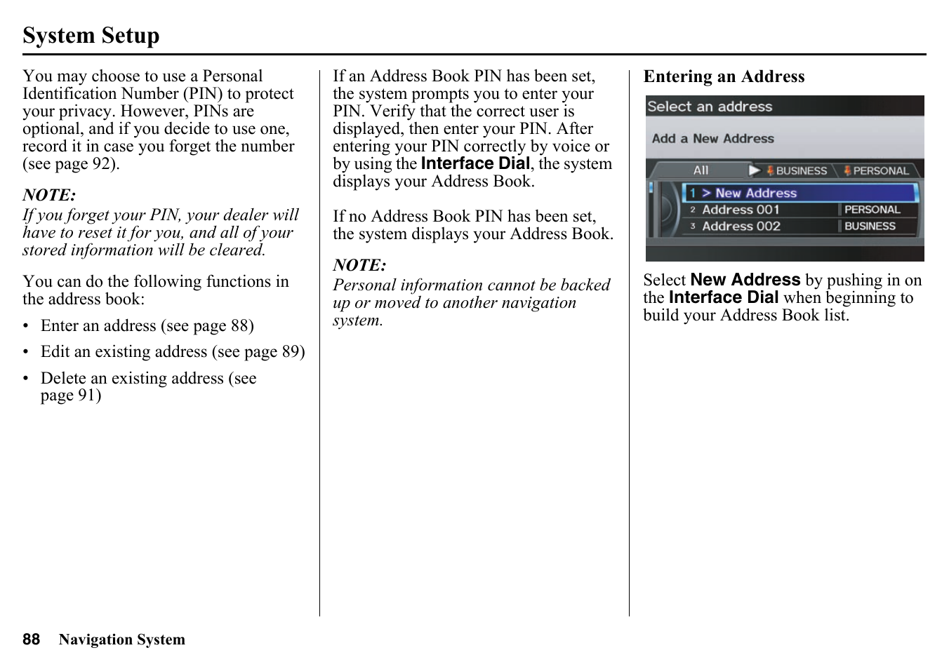 System setup | HONDA 2015 Pilot - Navigation Manual User Manual | Page 88 / 175