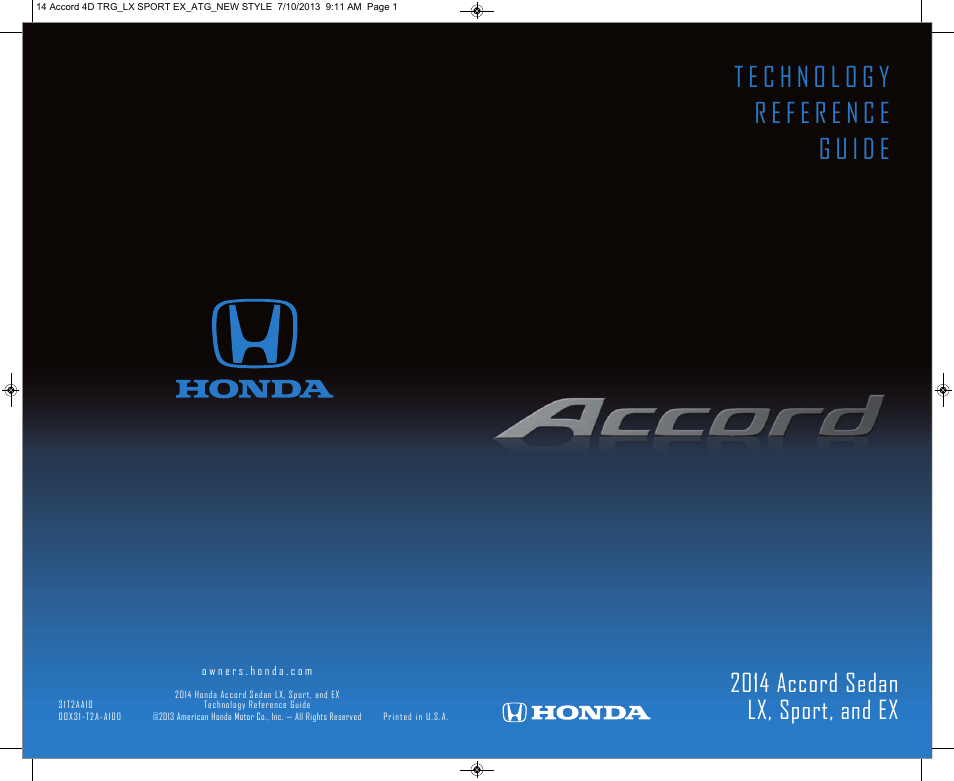 HONDA 1984 Accord Sedan (LX, Sport, and EX) - Technology Reference Guide User Manual | 15 pages