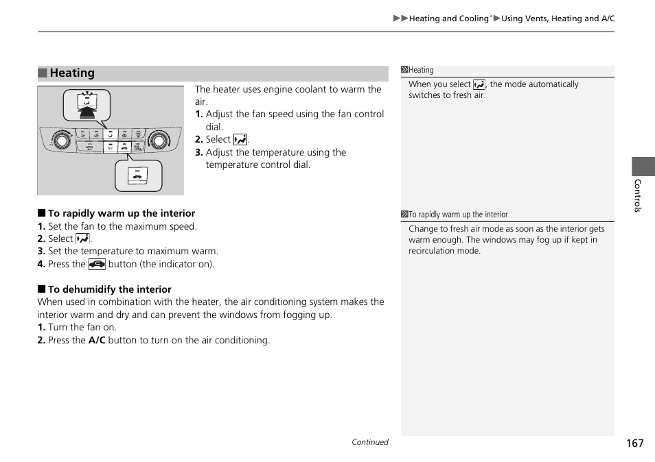 Heating | HONDA 1984 Accord Sedan - Owner's Manual User Manual | Page 168 / 593