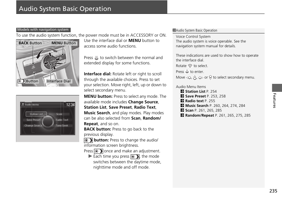 Audio system basic operation | HONDA 1984 Accord Sedan - Owner's Manual User Manual | Page 236 / 593