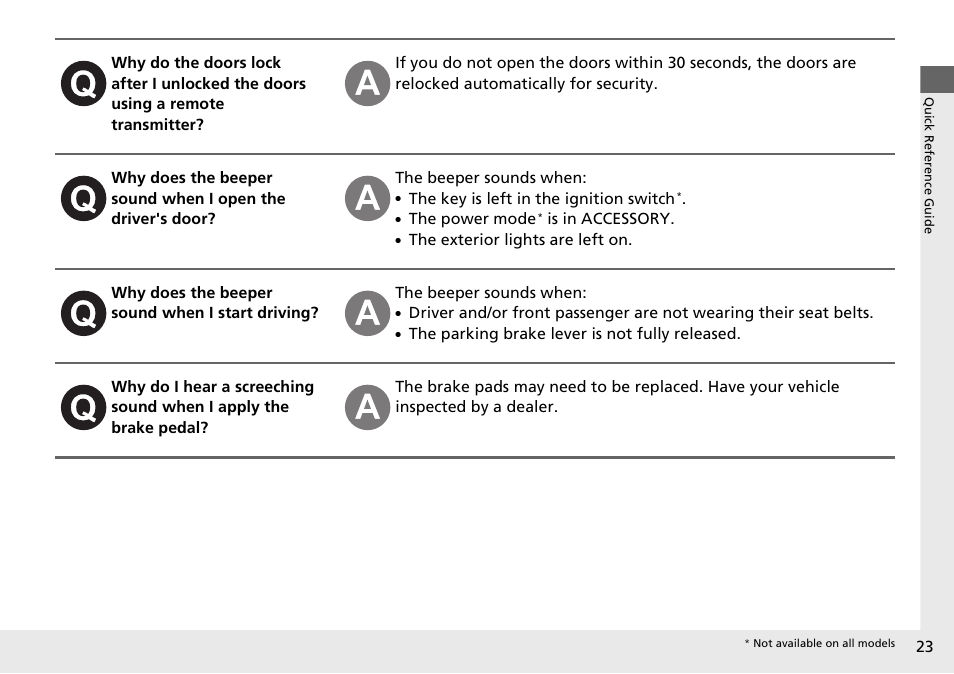 HONDA 1984 Accord Sedan - Owner's Manual User Manual | Page 24 / 593