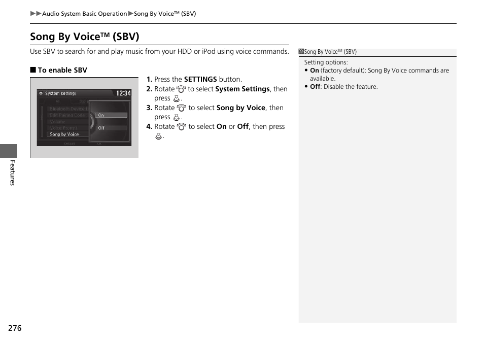 Song by voice, Sbv) | HONDA 1984 Accord Sedan - Owner's Manual User Manual | Page 277 / 593