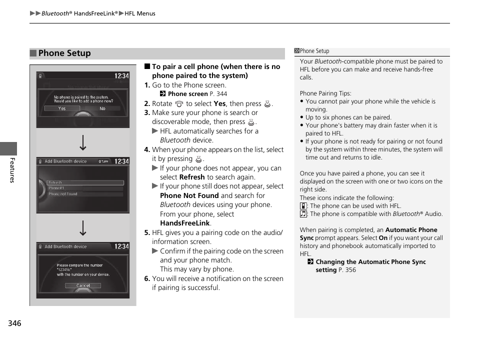 Phone setup | HONDA 1984 Accord Sedan - Owner's Manual User Manual | Page 347 / 593